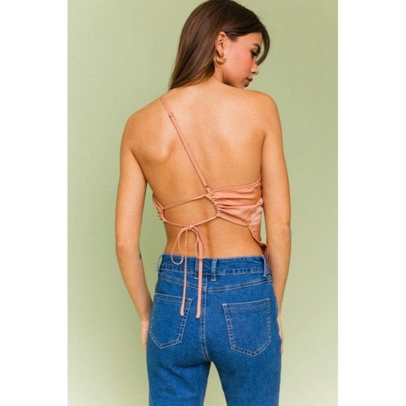 LE LIS ASYMMETRICAL SATIN WOMEN'S TOP - Picture 10 of 16